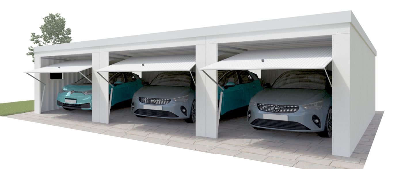 DUROBOX® Fertiggarage als Dreiergarage