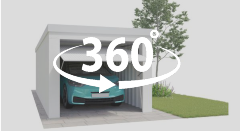 360 Grad Ansicht der Superior Einzelgarage