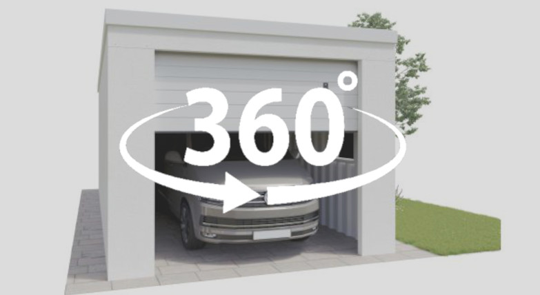 360 Grad Ansicht der Caravan Einzelgarage