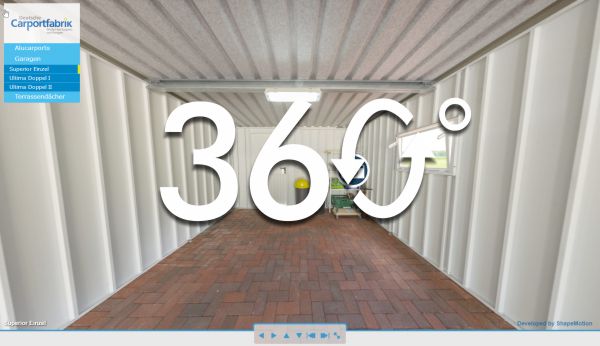 360 Grad Innenansicht Fertiggarage Durobox Einzelgarage